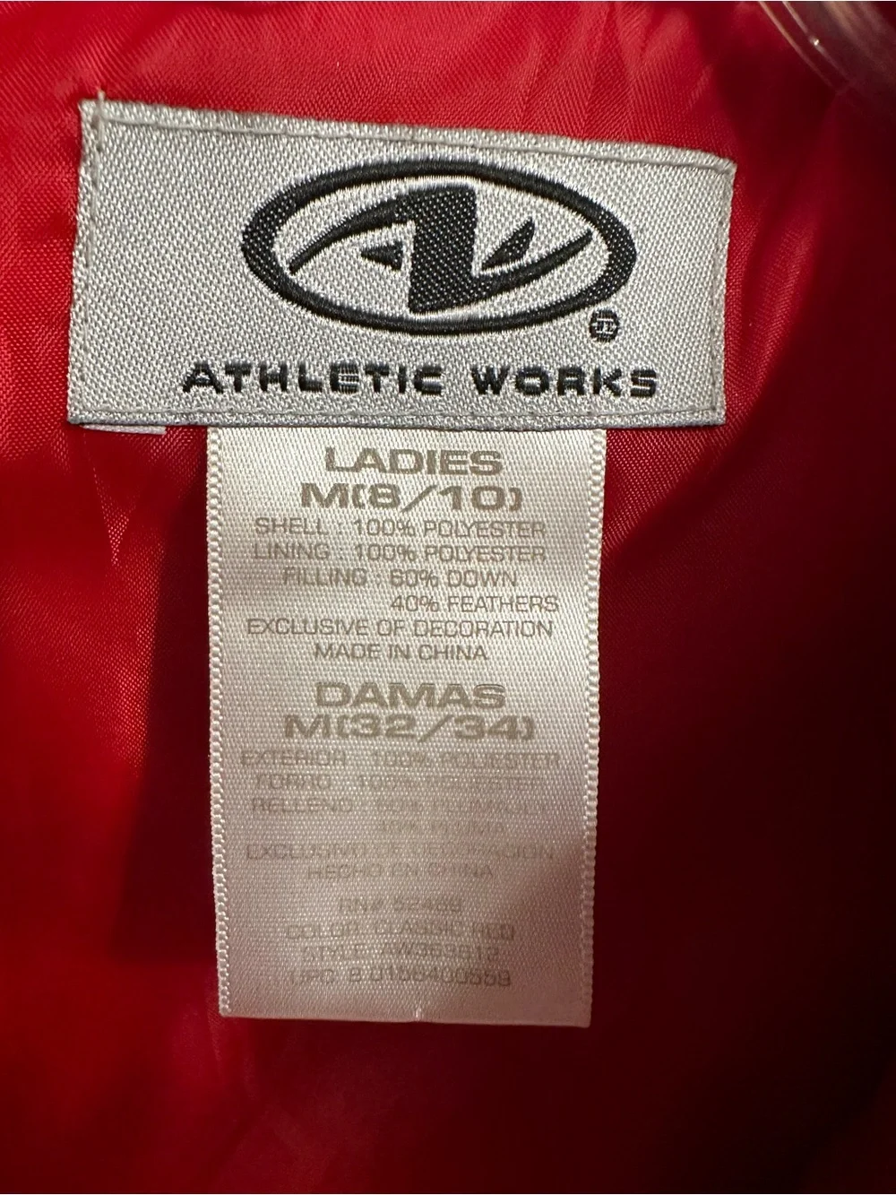 Athletic Works Red Quilted Women's Puffer Vest Ladies M 8/10 - Picture 6 of 10